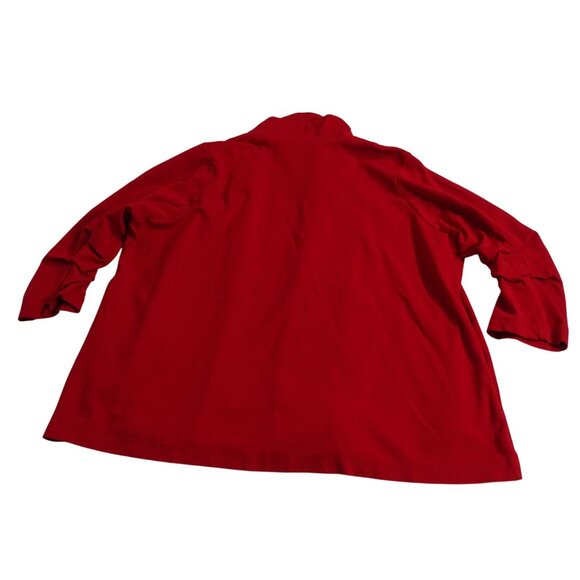 Dear Scarlett Women Red Open Front Blazer Jacket Size 3X Pockets 3/4 Sleeve - Picture 4 of 11